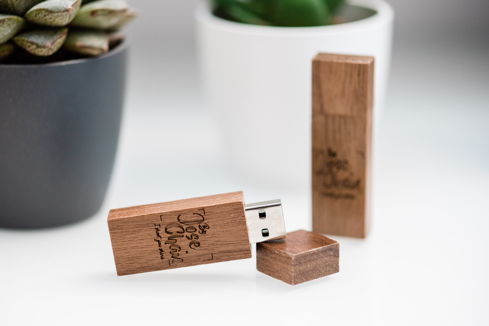 Houten USB-sticks met logo